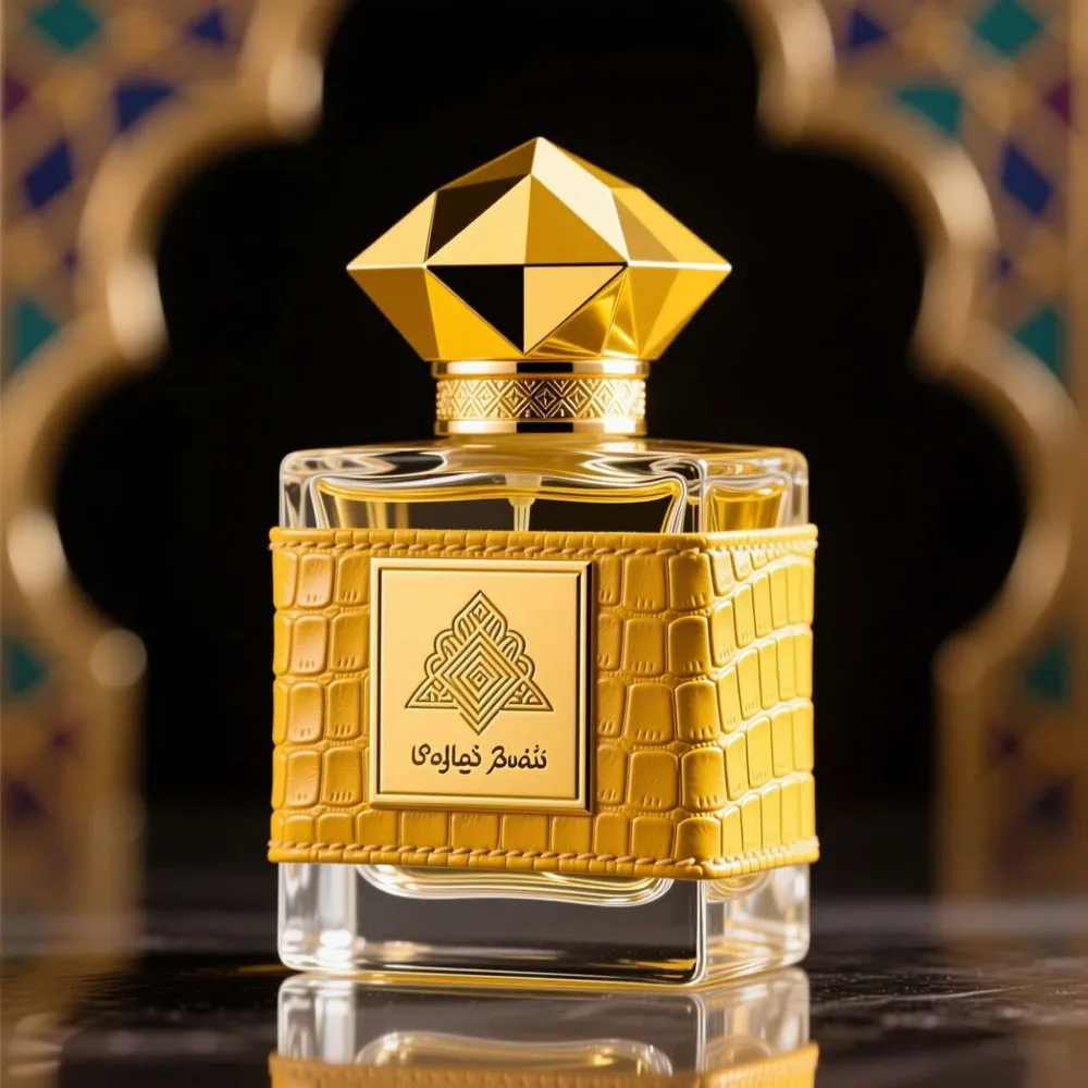 Gold Crocodile Leather Edition - premium leather wrapped luxury perfume bottle